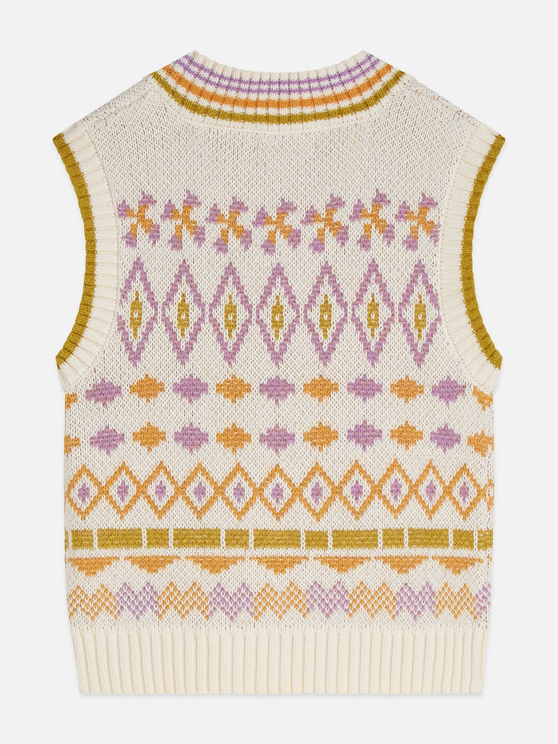 Girls' Fair isle Knitted V-Neck Vest