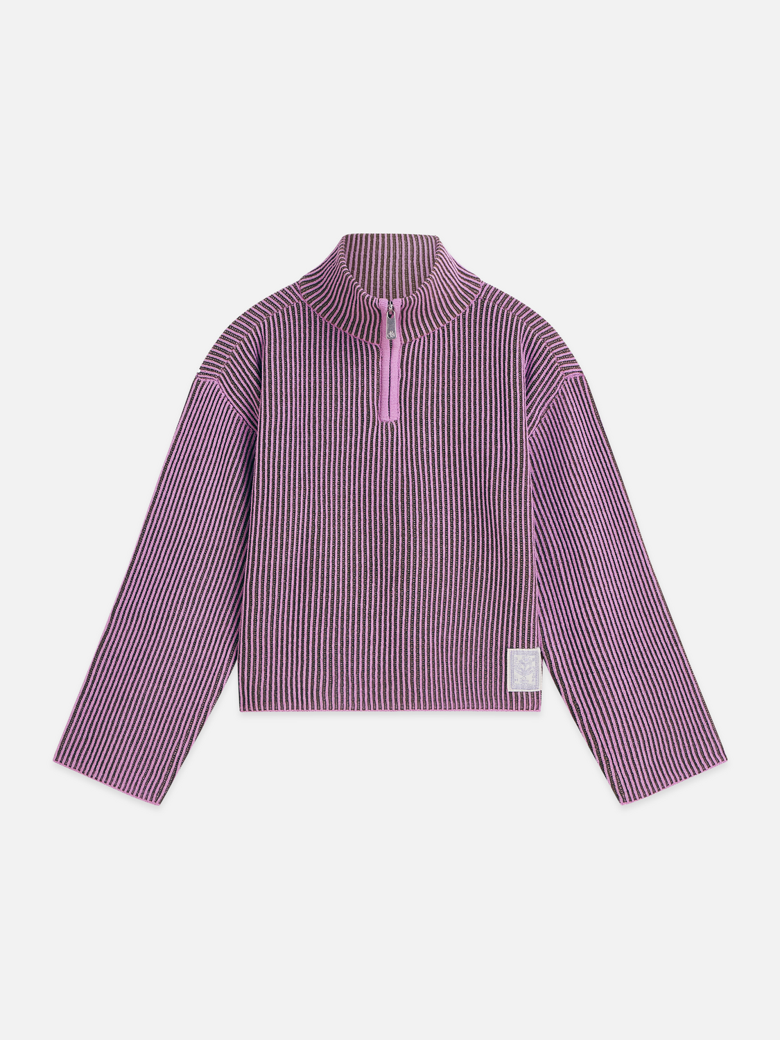 Girls' Half Zip Chenille Boxy Dropped Shoulder Pullover