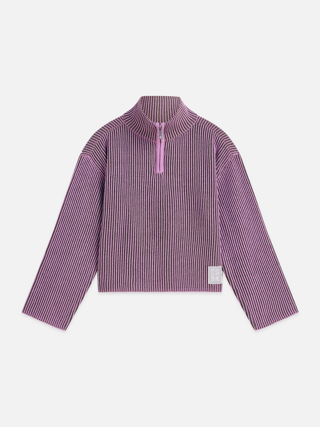 Girls Chenille Half-Zip Dropped Shoulder Boxy Pullover
