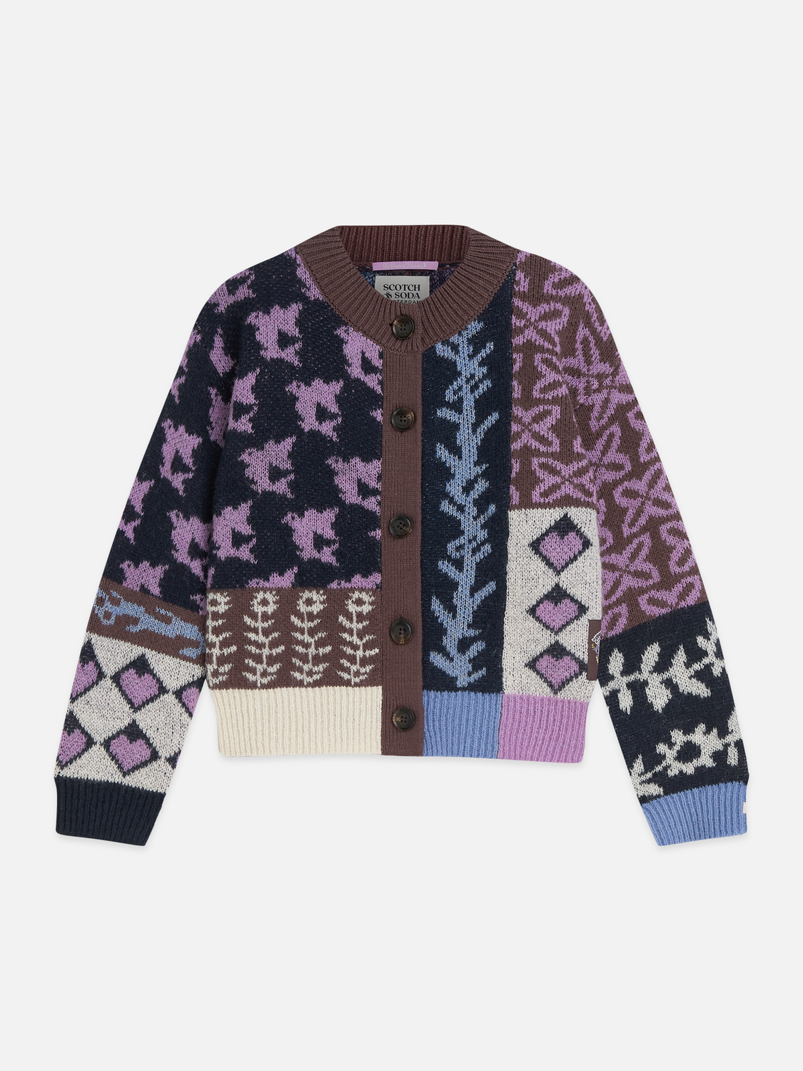 Girls' Festive Patchwork Cardigan
