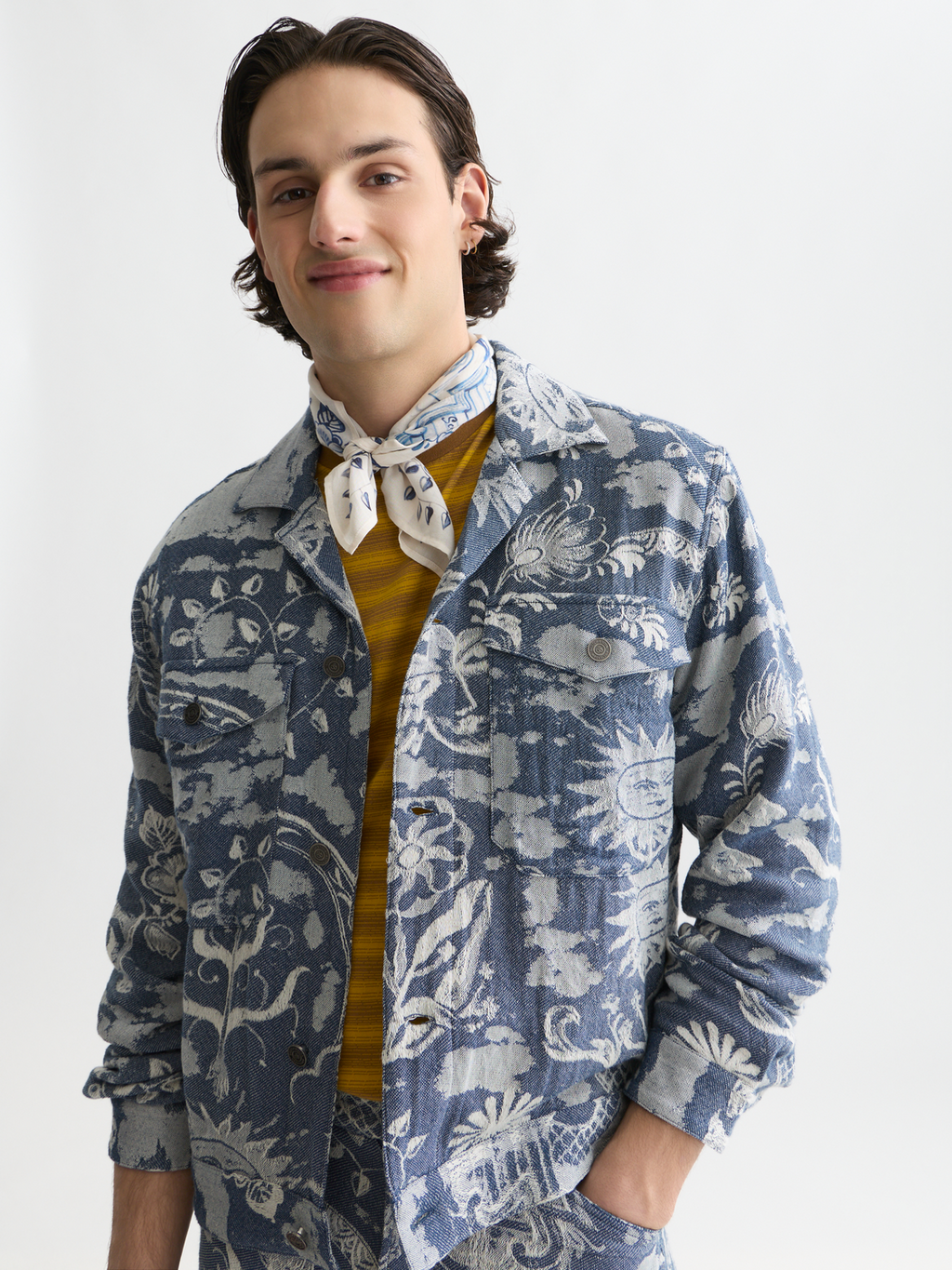 Scotch & Soda x Royal Delft Jacquard Trucker Jacket