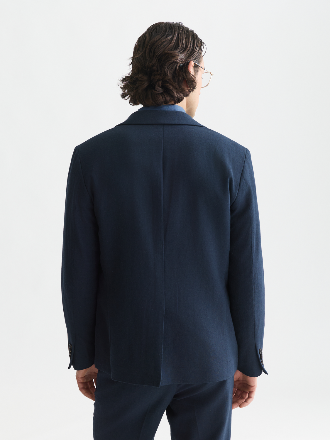 Pierce Unconstructed Linen Blend Peak Lapel Blazer