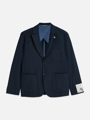 Pierce Unconstructed Linen Blend Peak Lapel Blazer