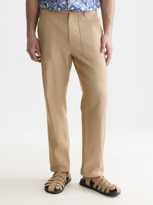 Harper Linen Blend Twill Tapered-Fit Chino