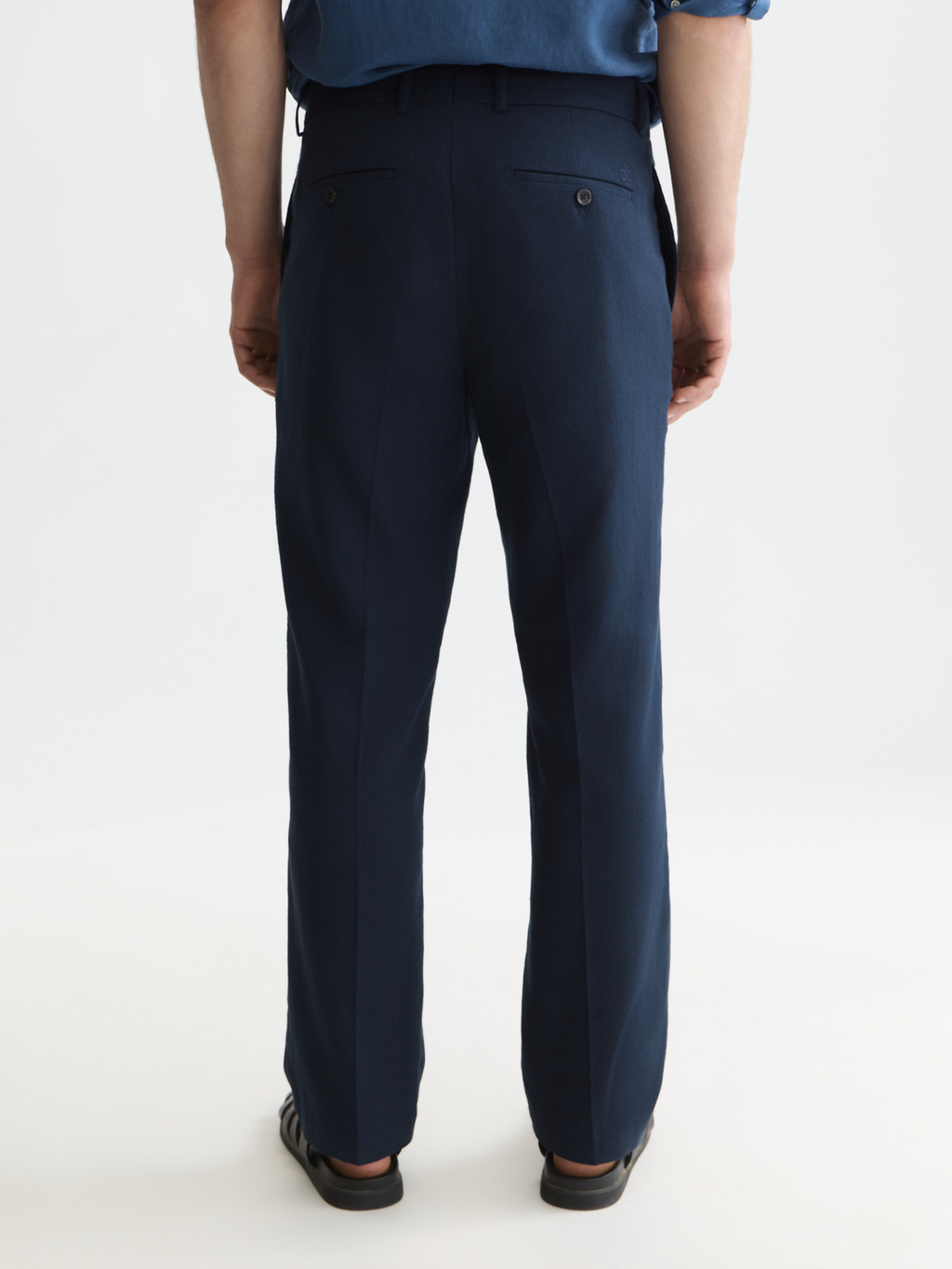 Otis Linen Blend Herringbone Relaxed Straight-Fit Chino