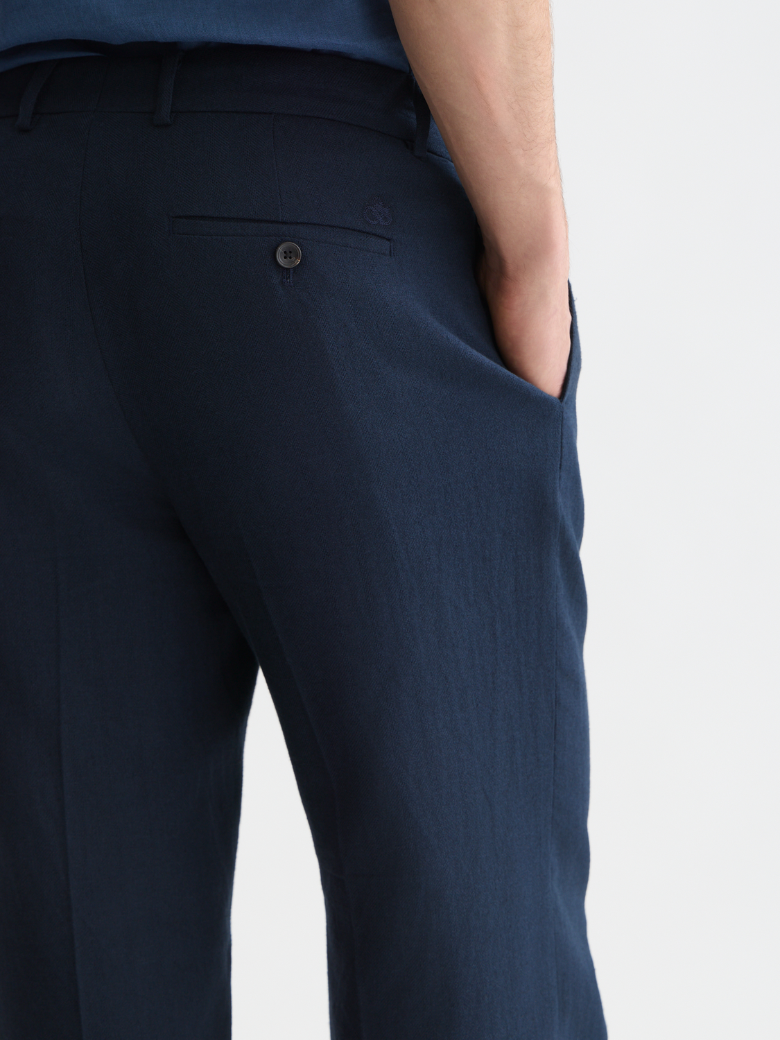 Otis Linen Blend Herringbone Relaxed Straight-Fit Chino