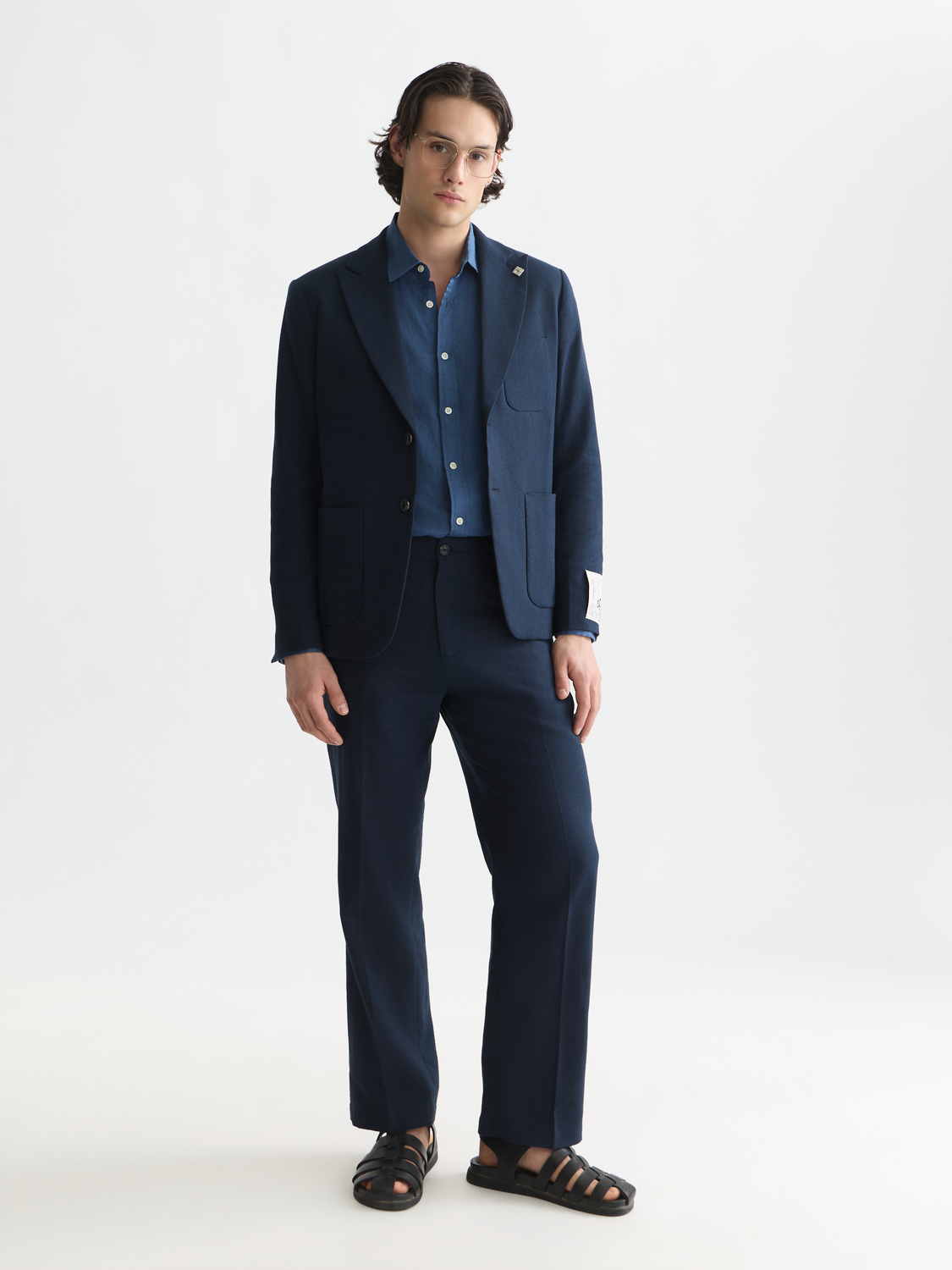 Otis Linen Blend Herringbone Relaxed Straight-Fit Chino