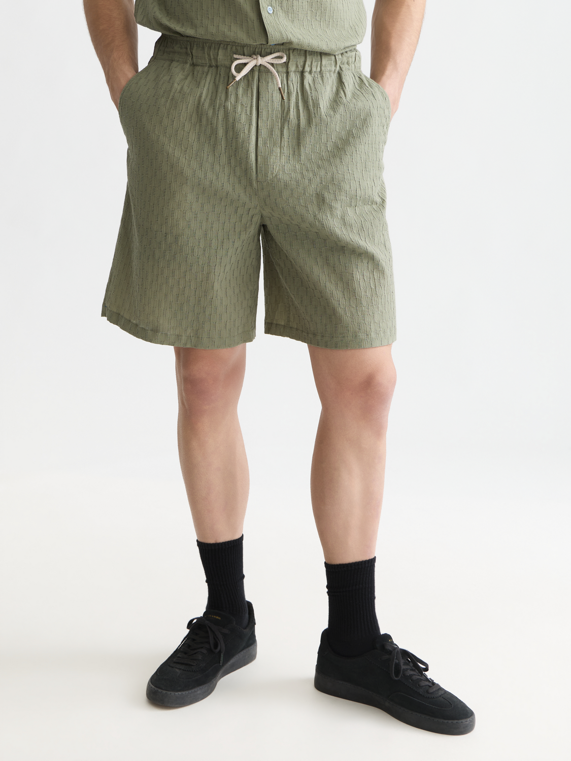 Jacquard Seersucker Bermuda Shorts