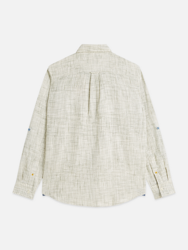 Melange-Waffel-Shirt in normaler Passform