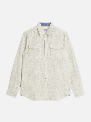 Melange-Waffel-Shirt in normaler Passform