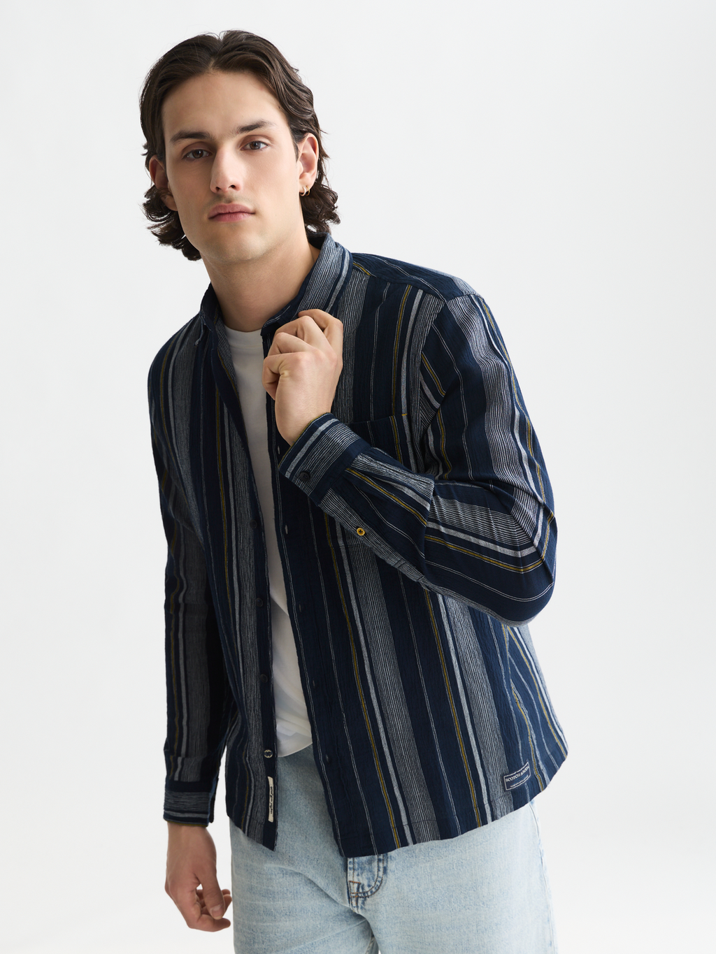 Textured Stripe Regular-Fit Shirt