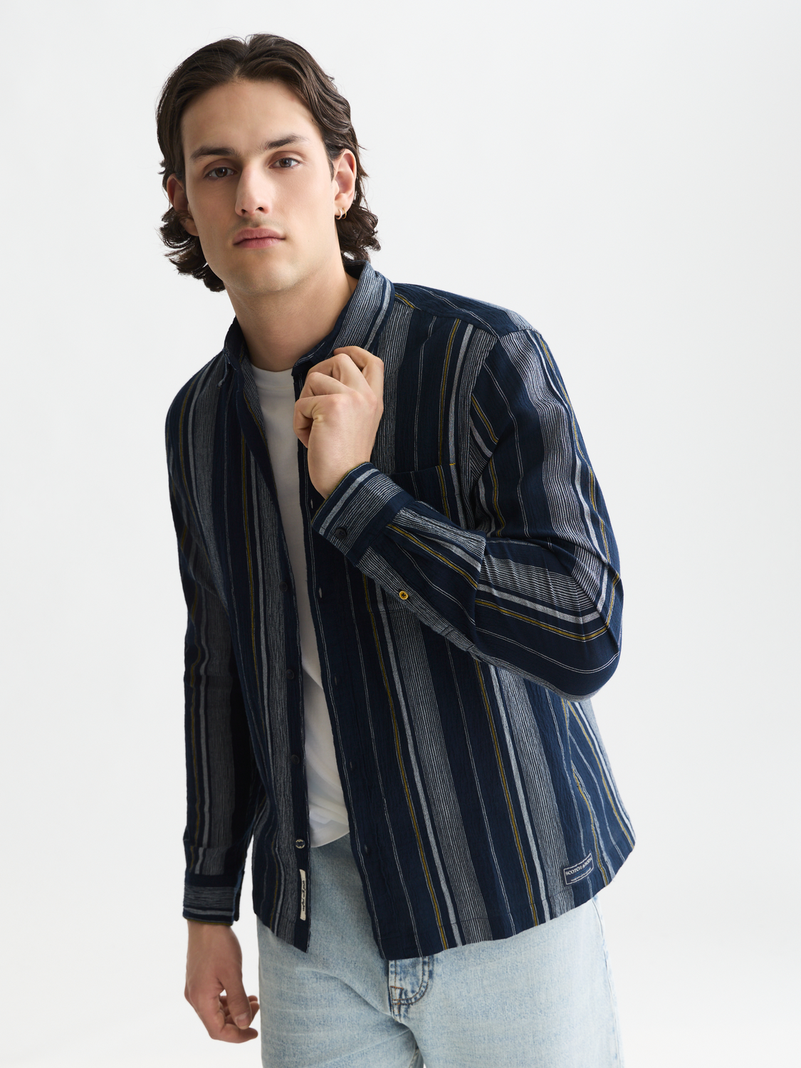 Textured Stripe Regular-Fit Shirt