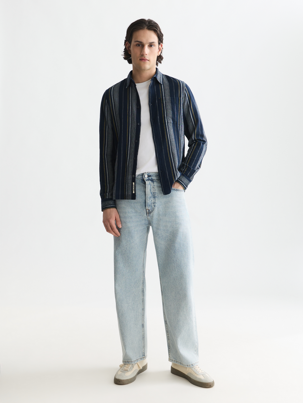 Textured Stripe Regular-Fit Shirt
