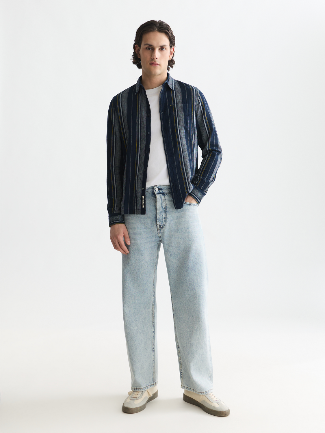 Textured Stripe Regular-Fit Shirt