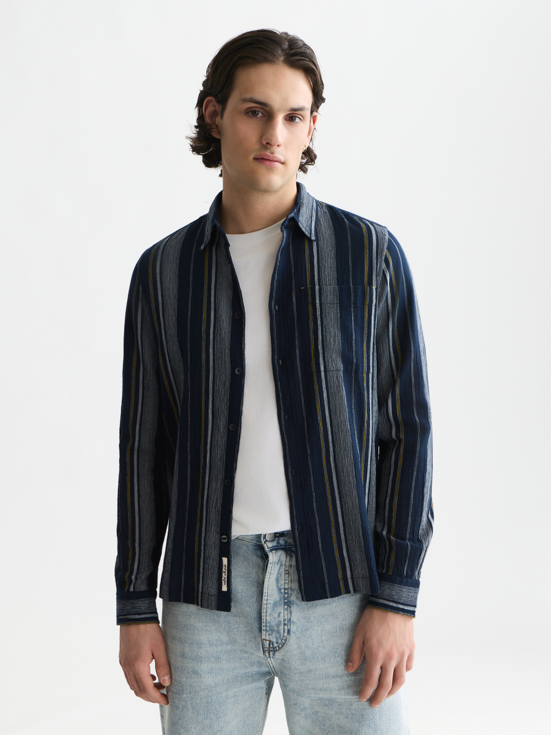 Textured Stripe Regular-Fit Shirt