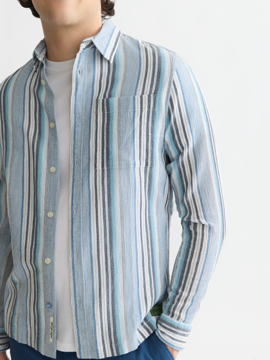 Textured Stripe Regular-Fit Shirt
