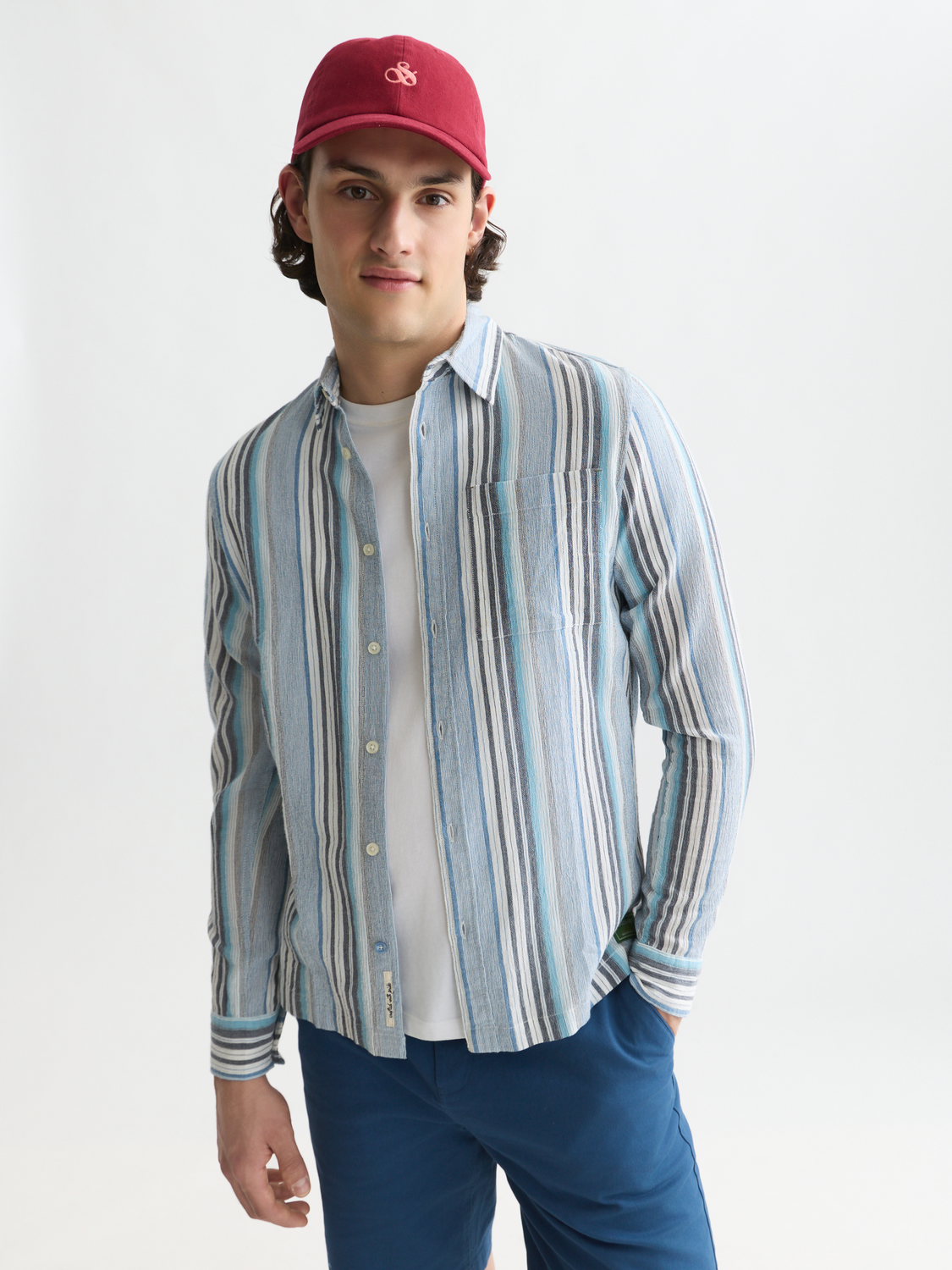 Textured Stripe Regular-Fit Shirt