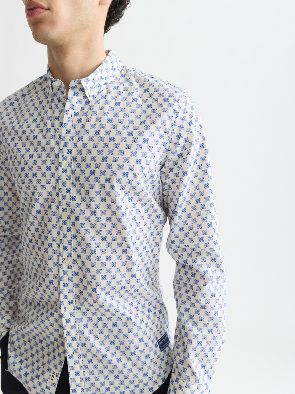 Micro Printed Slim-Fit Shirt
