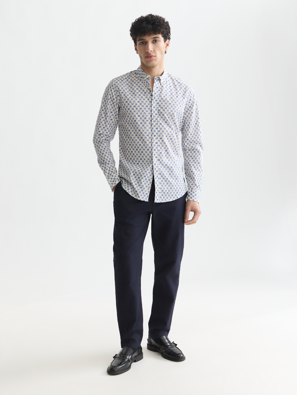 Micro Printed Slim-Fit Shirt