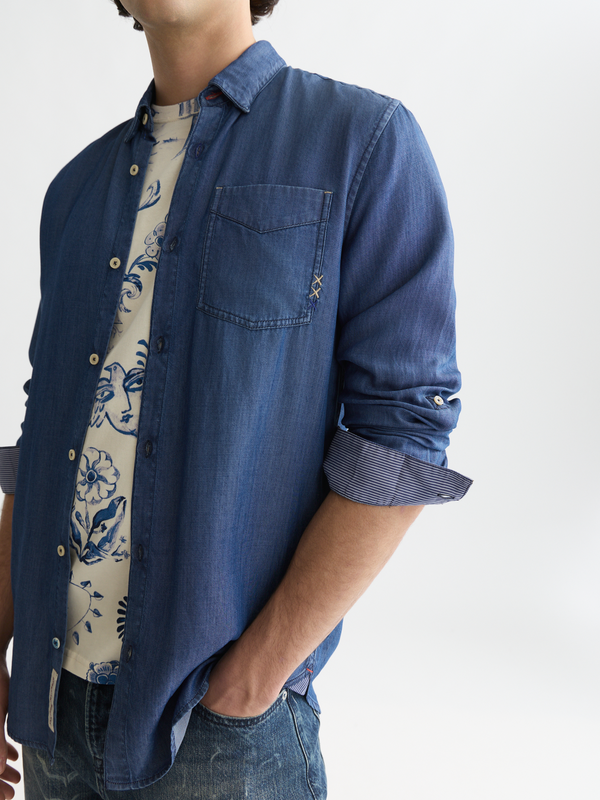 Denim Tencel Regular-Fit Shirt