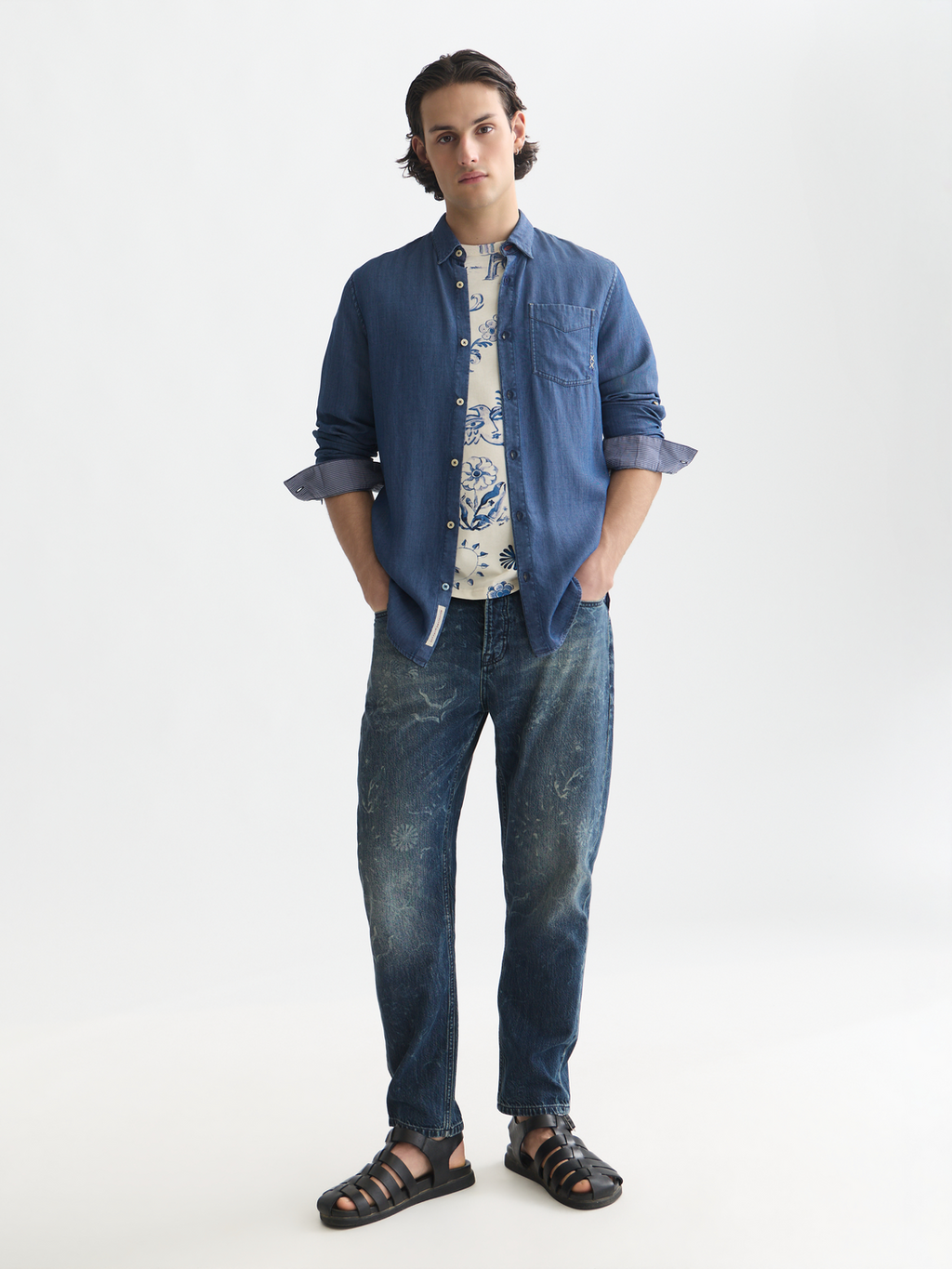 Chemise Regular-Fit en Jean Tencel