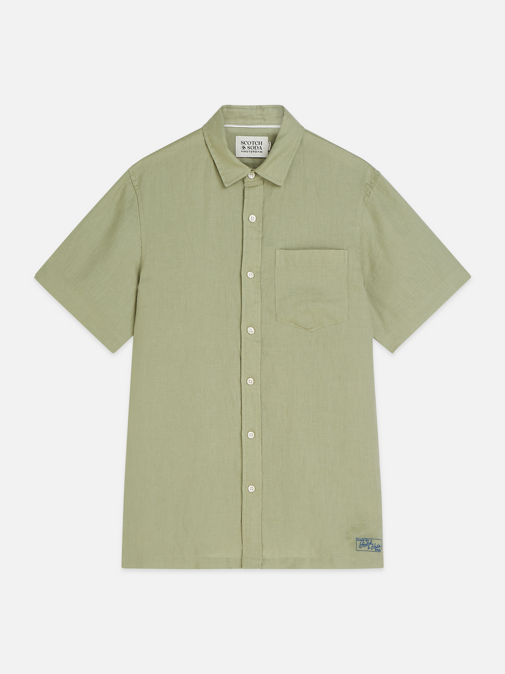 Essentials Linen Regular-Fit Short Sleeved Shirt