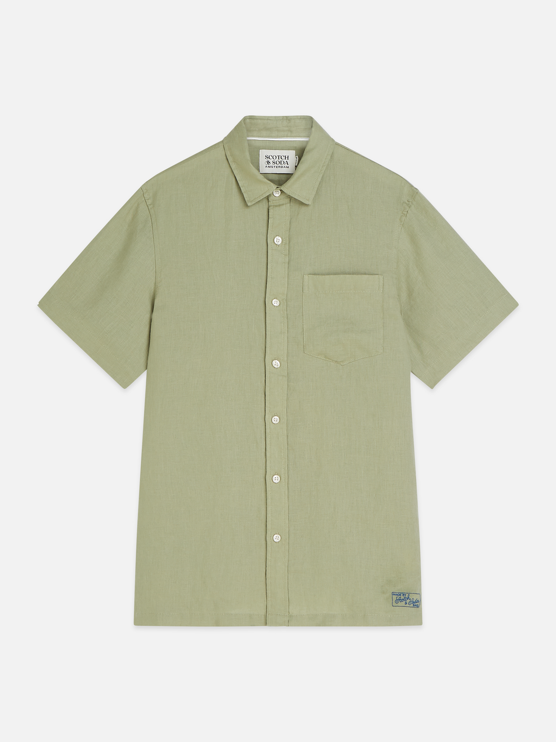 Essentials Linen Regular-Fit Short Sleeved Shirt