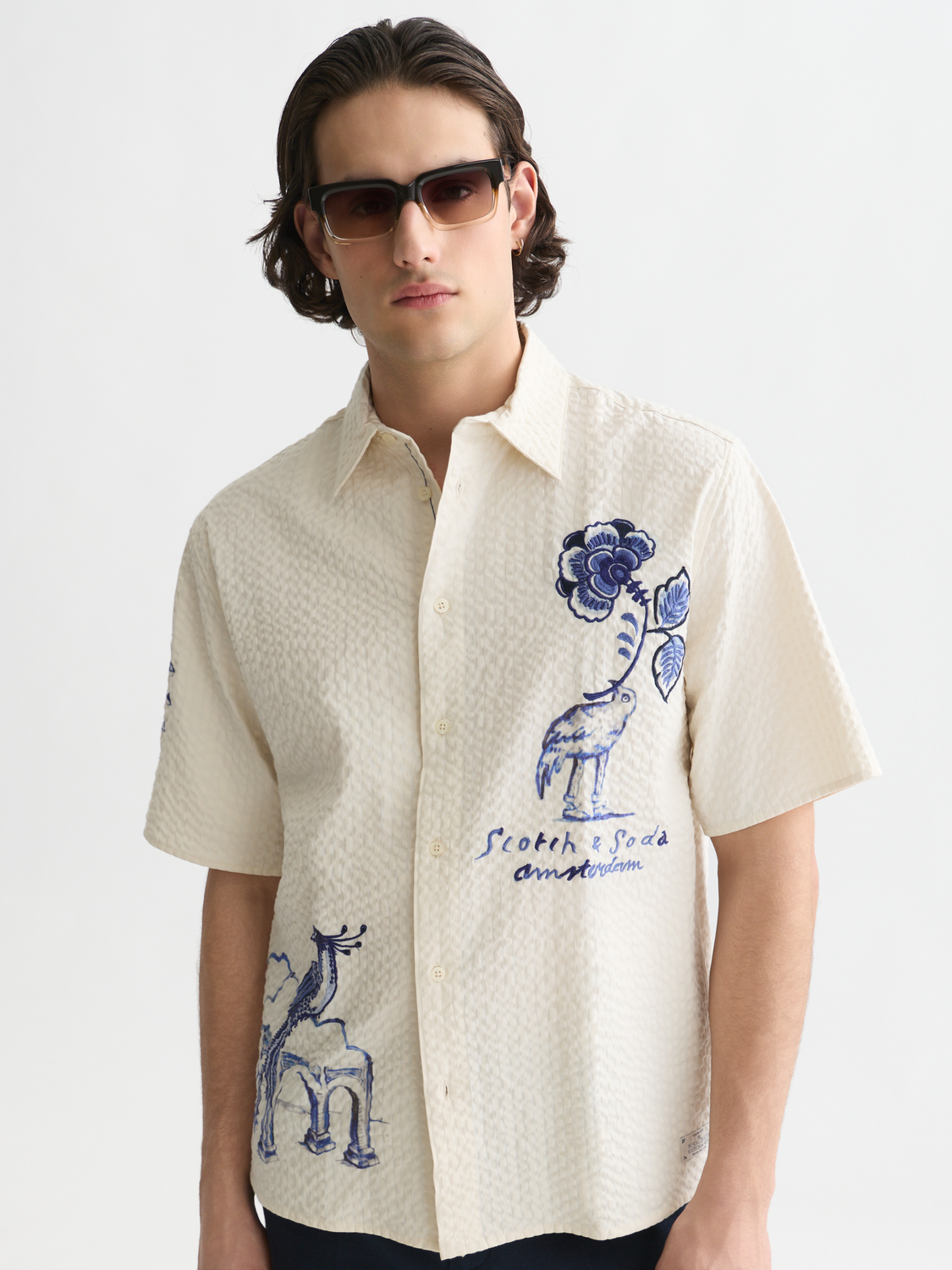 Scotch & Soda x Royal Delft Relaxed Short-Sleeved Shirt