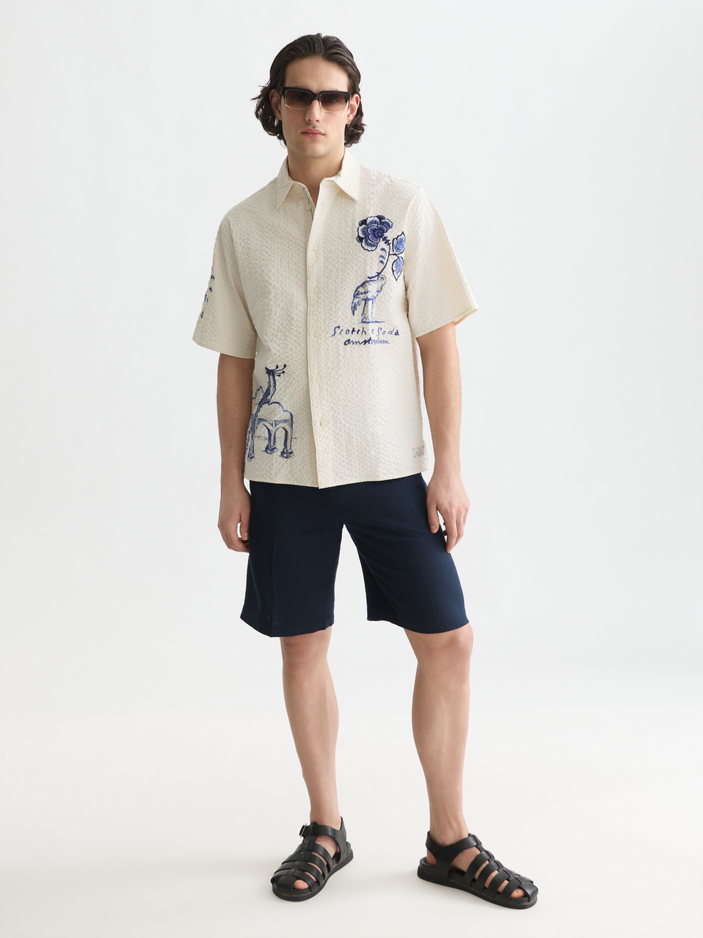 Scotch & Soda x Royal Delft Relaxed Short-Sleeved Shirt