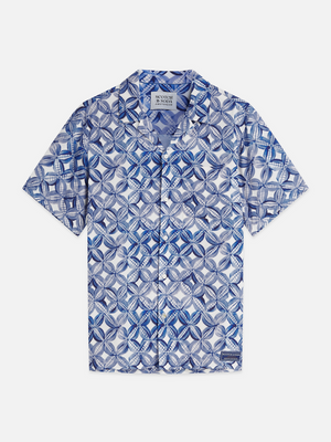 Printed Viscose Regular-Fit Short-Sleeved Shirt