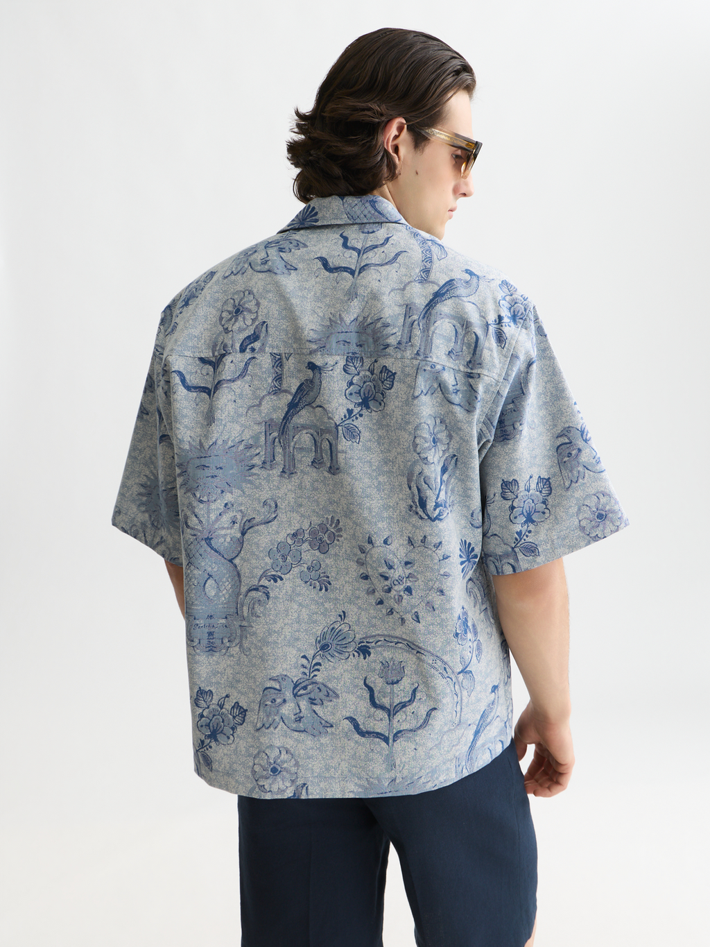 Scotch & Soda x Royal Delft Loose Short-Sleeved Jacquard Shirt