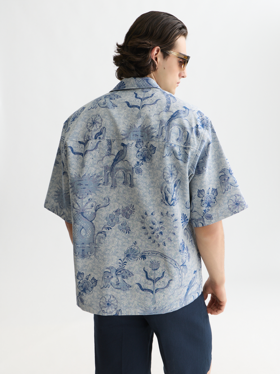 Scotch & Soda x Royal Delft Loose Short-Sleeved Jacquard Shirt