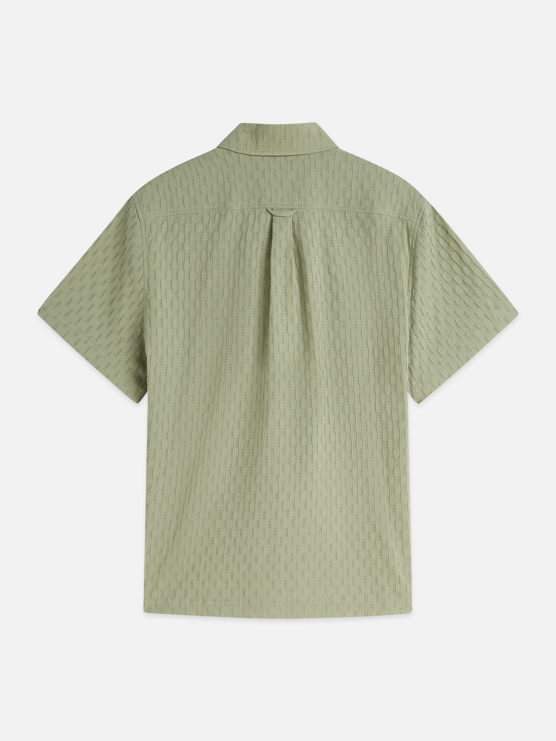 Jacquard Seer-Sucker Regular-Fit Short-Sleeved Shirt