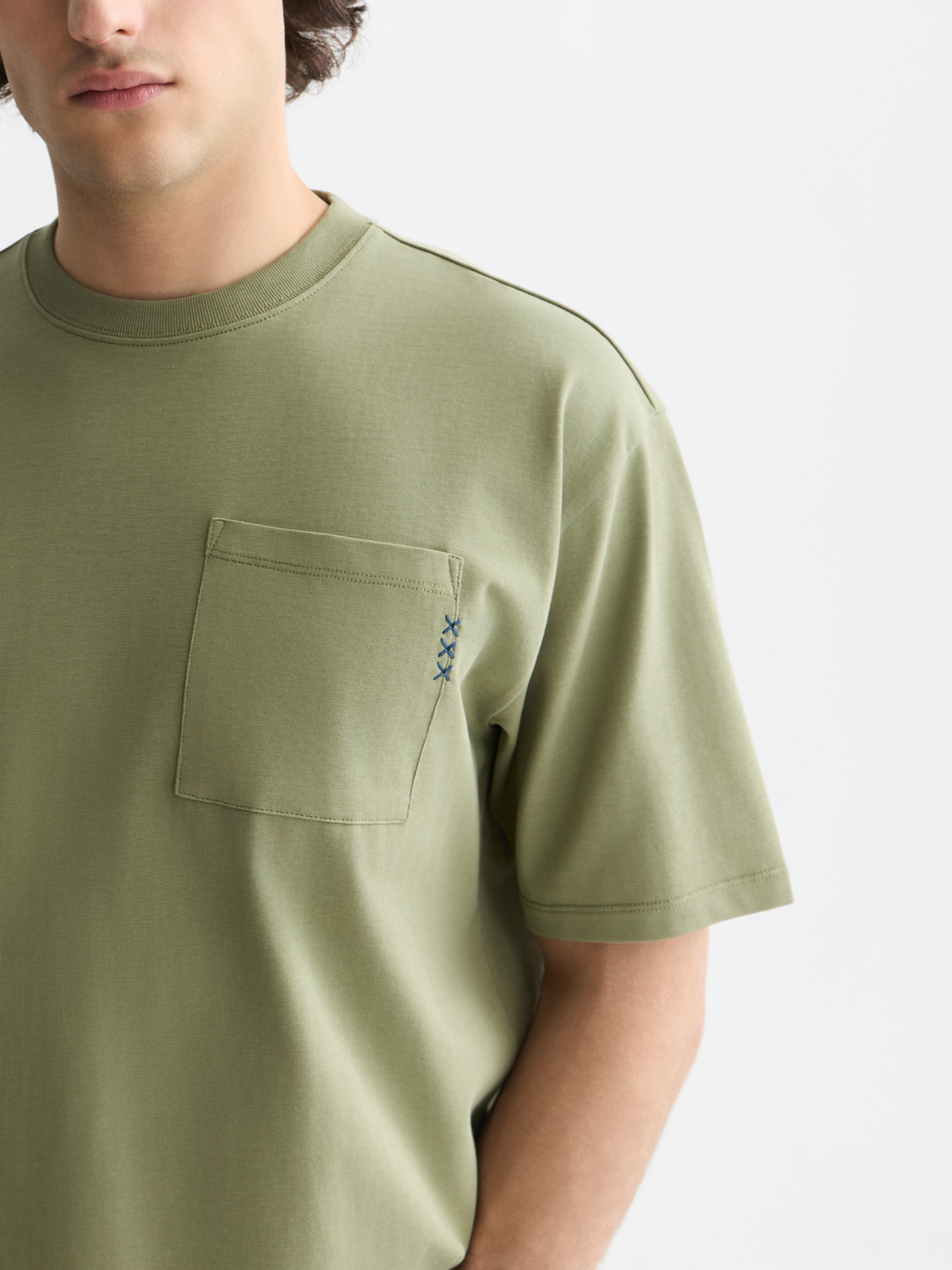 Essentials 3 Crosses Chest Pocket Loose-Fit T-Shirt