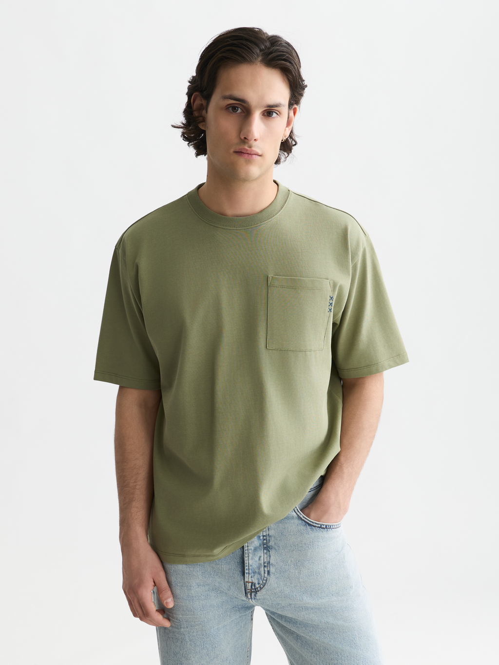 Essentials 3 Crosses Chest Pocket Loose-Fit T-Shirt
