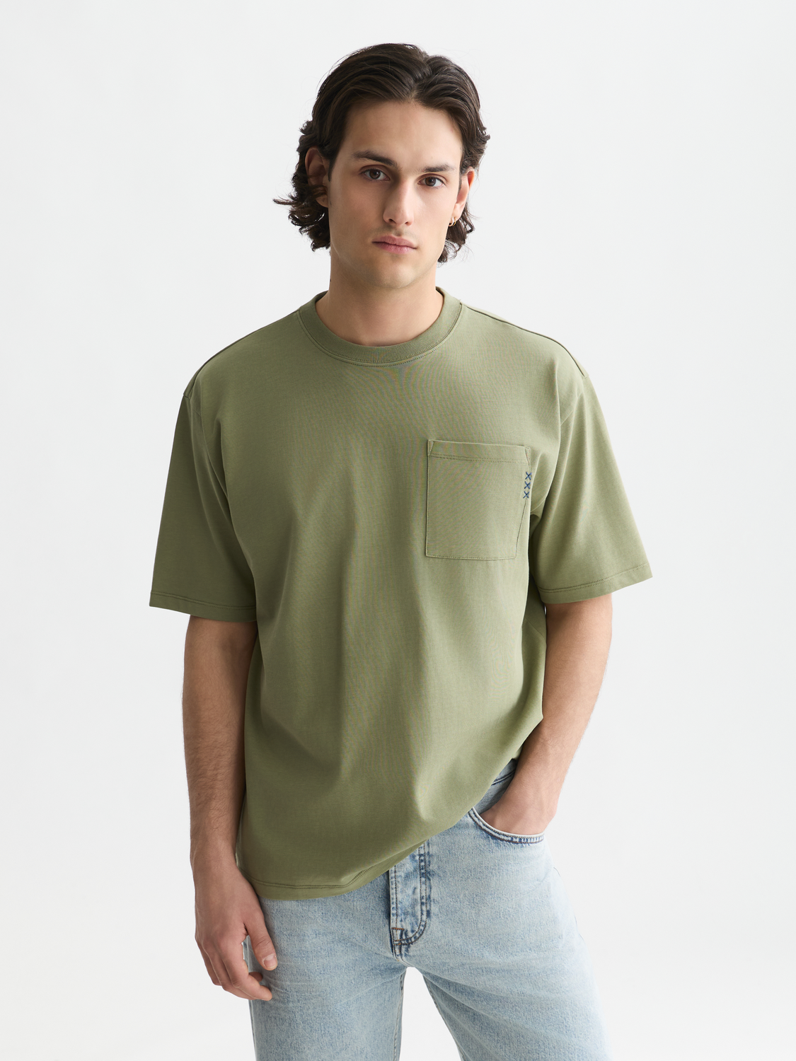 Essentials 3 Crosses Chest Pocket Loose-Fit T-Shirt