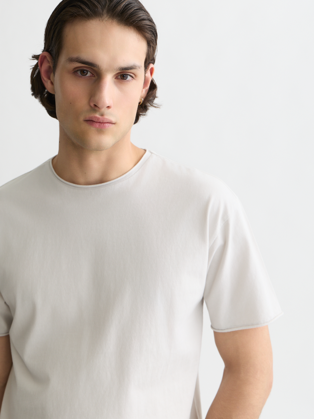 Essentials Raw-Edged Garment-Dyed Relaxed-Fit T-Shirt