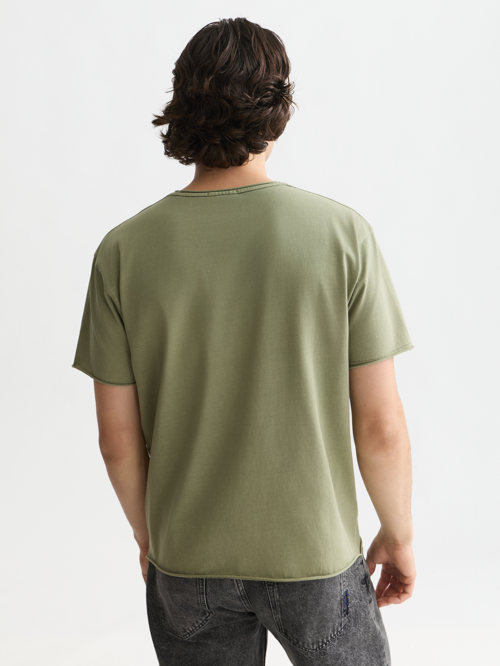 Essentials Raw-Edged Garment-Dyed Relaxed-Fit T-Shirt