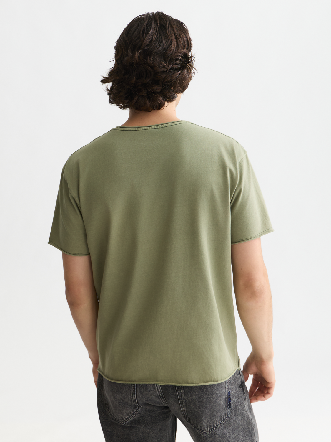 Essentials Raw-Edged Garment-Dyed Relaxed-Fit T-Shirt