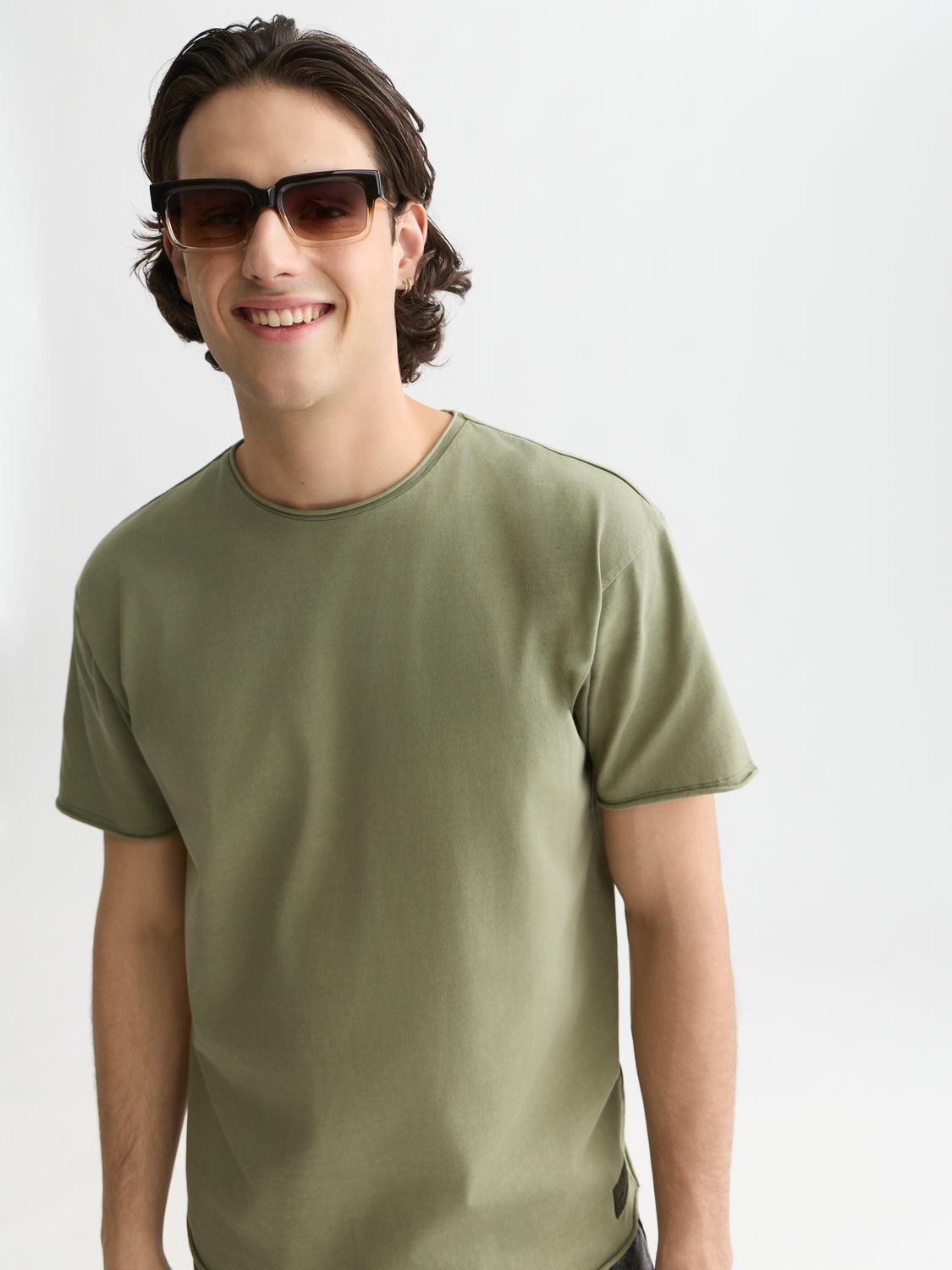 Essentials Raw-Edged Garment-Dyed Relaxed-Fit T-Shirt