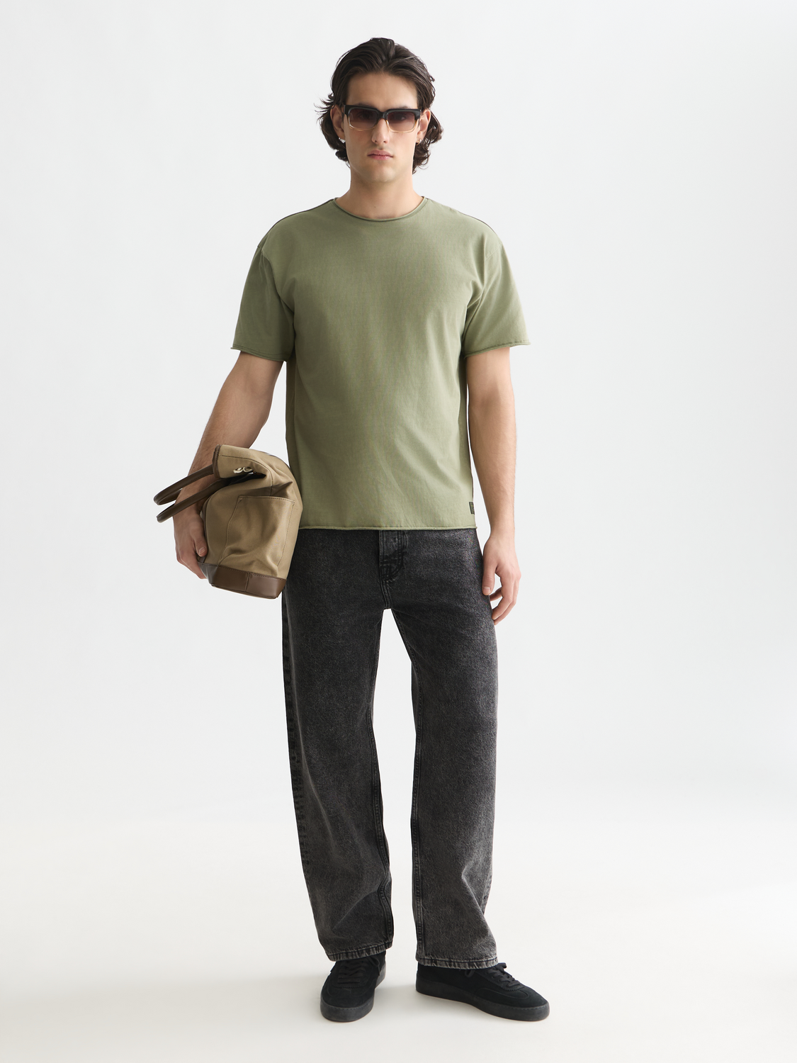 Essentials Raw-Edged Garment-Dyed Relaxed-Fit T-Shirt