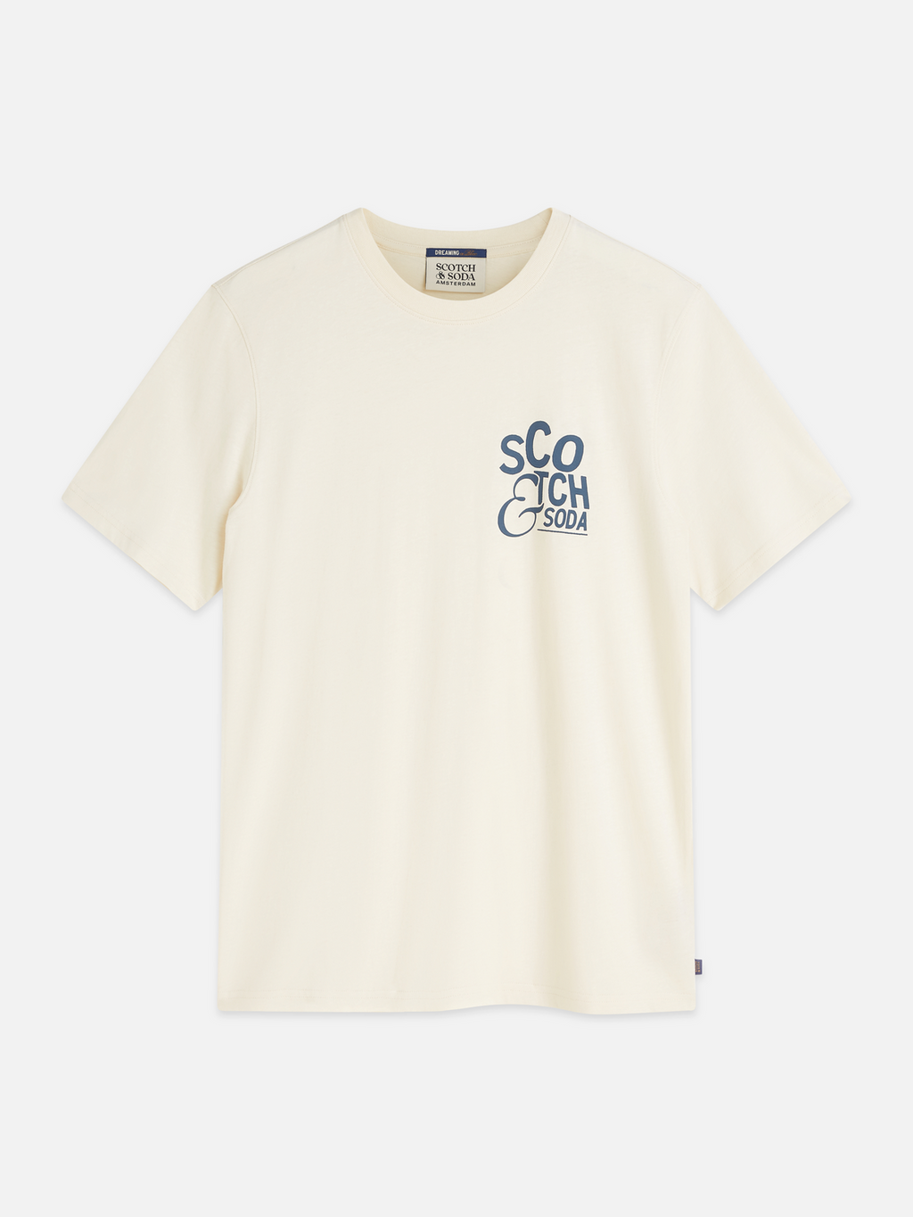 T-Shirt mit Artwork auf der linken Brustseite, normale Passform