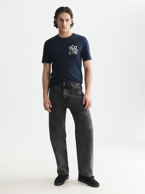 T-Shirt mit Artwork auf der linken Brust, normale Passform