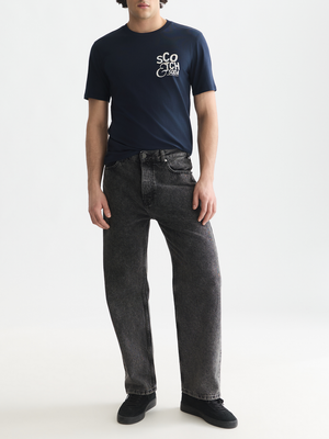 T-Shirt mit Artwork auf der linken Brust, normale Passform