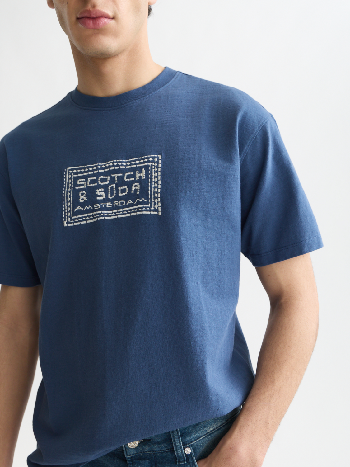 Embroidered Front Artwork Relaxed-Fit T-Shirt