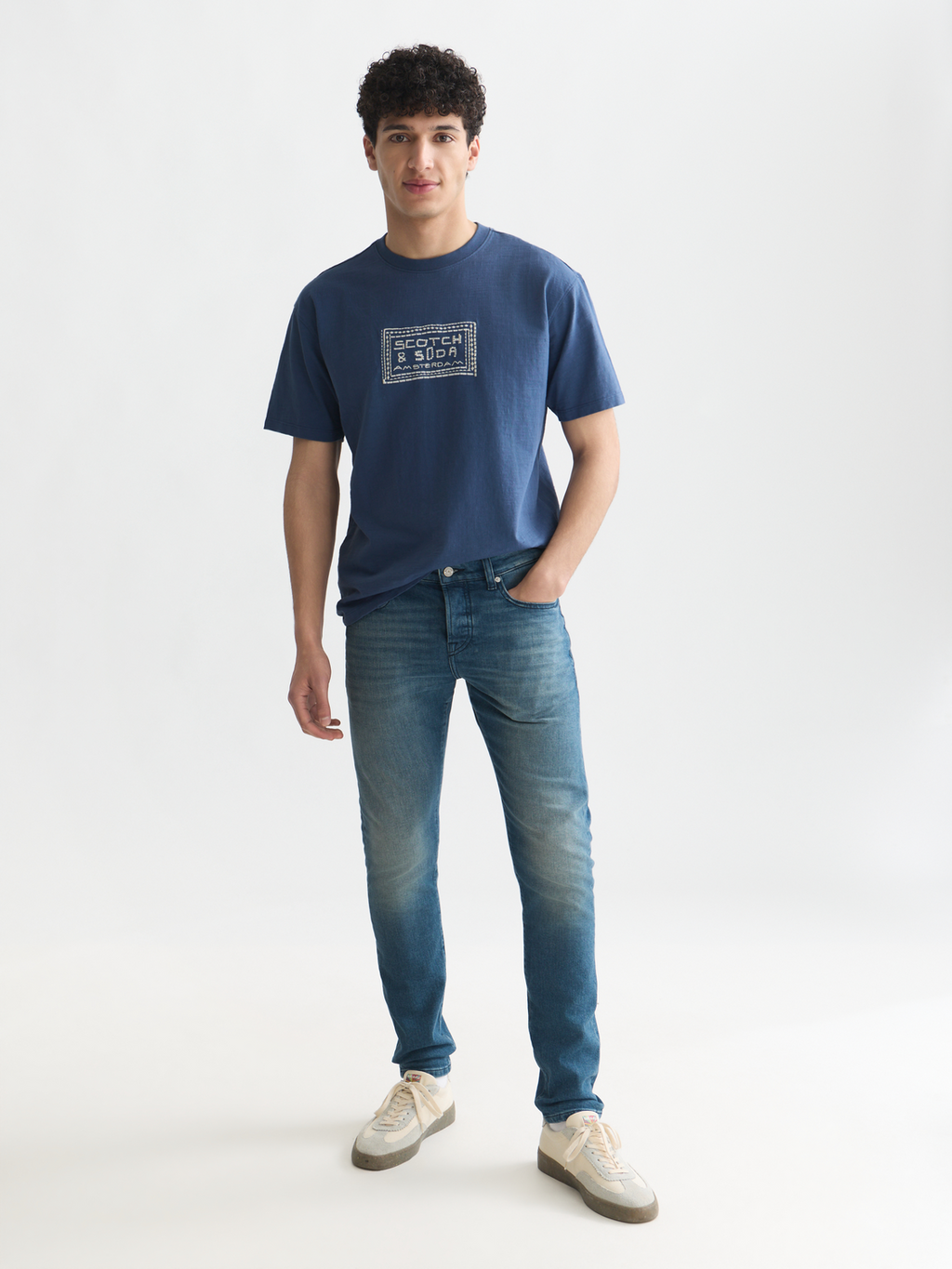 Embroidered Front Artwork Relaxed-Fit T-Shirt