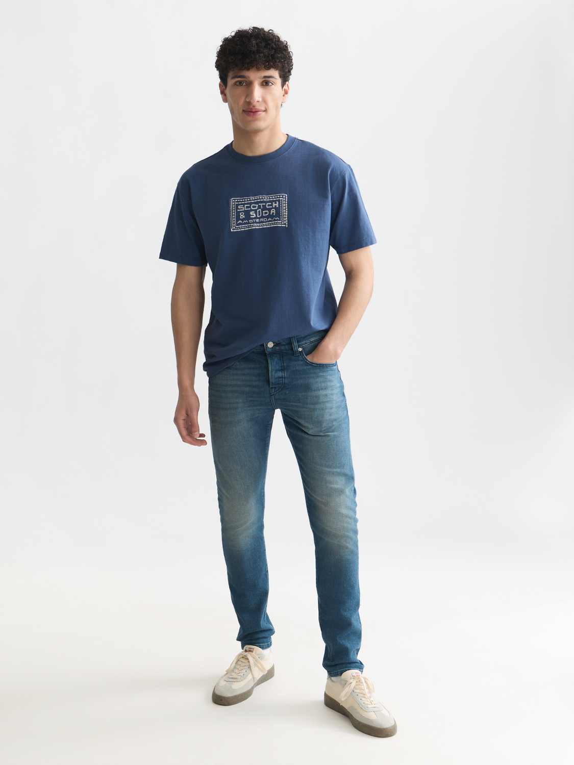 Embroidered Front Artwork Relaxed-Fit T-Shirt