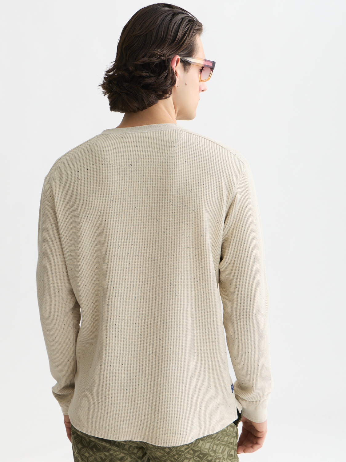 Henley Melange Regular-Fit Long-Sleeved T-Shirt