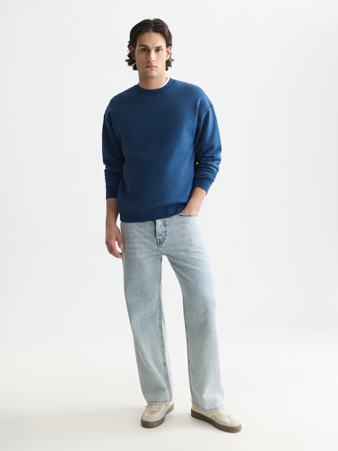 Essentials Front Chest Artwork Relaxed-Fit Sweatshirt
