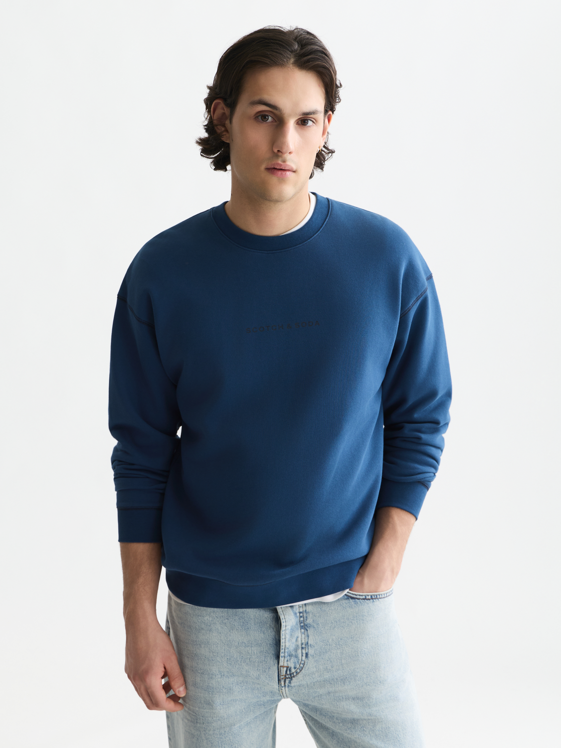 Essentials Front Chest Artwork Relaxed-Fit Sweatshirt